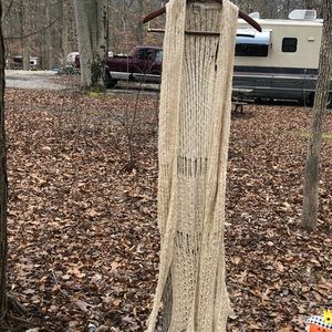 Crochet knit long vest duster